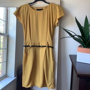ASOS Elegant Mustard Dress with Belt